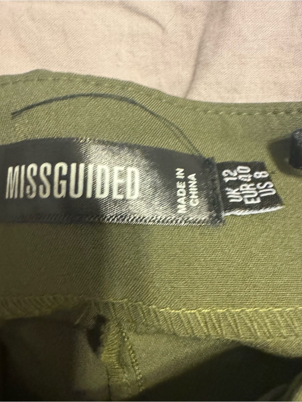 Missguided + Olive Green Pleated High-Waist Chinos - Picture 4 of 4